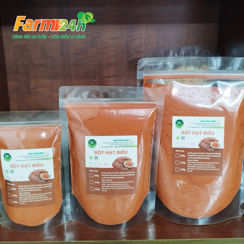 Bột hạt điều đỏ nguyên chất 100%, chất tạo màu và hương vị cho các món ăn hấp dẫn, thơm ngon  I Farm24h