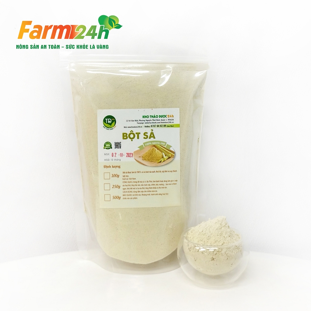 Bột sả nguyên chất 100%, xay mịn, cay ấm, thơm nồng, hàng công ty, không phụ gia, 100% organic  I Farm24h