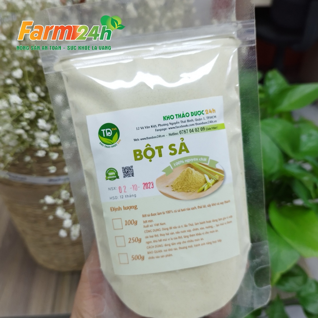 Bột sả nguyên chất 100%, xay mịn, cay ấm, thơm nồng, hàng công ty, không phụ gia, 100% organic  I Farm24h