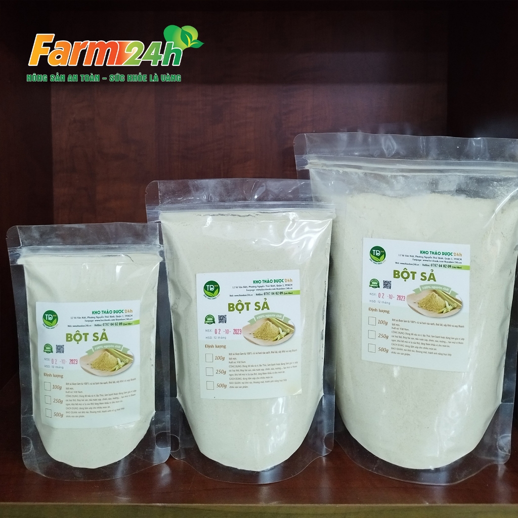 Bột sả nguyên chất 100%, xay mịn, cay ấm, thơm nồng, hàng công ty, không phụ gia, 100% organic  I Farm24h