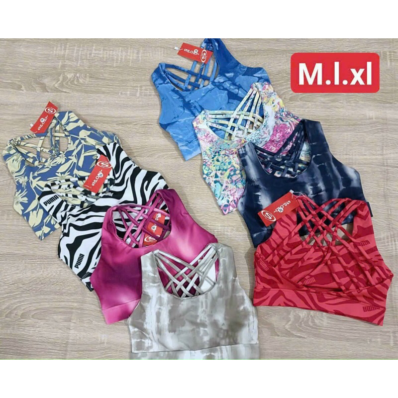 Áo bra loang đan dây tập gym yoga aerobic sẵn mút