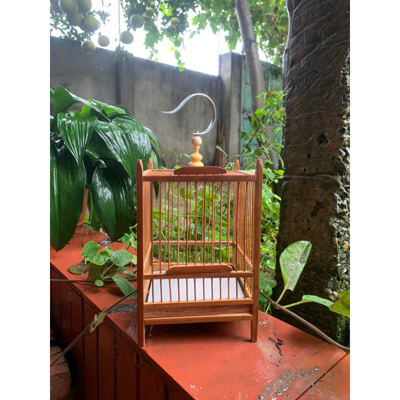 Khung lồng chim khuyên, chim hút mật hình vuông mini, kích thước 16, chất liệu trúc - Lồng Chim Tự Ráp Thế An