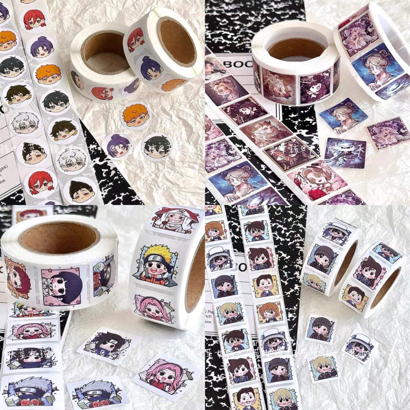 Sticker anime nhiều mẫu cuộn 500 cái