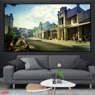 Tranh Hà Nội, mẫu tranh phố cổ Hà Nội, Hà nội xưa