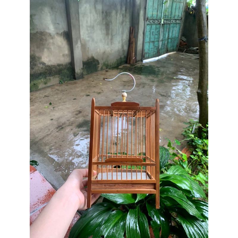 Khung lồng chim khuyên, chim hút mật hình vuông mini, kích thước 16, chất liệu trúc - Lồng Chim Tự Ráp Thế An