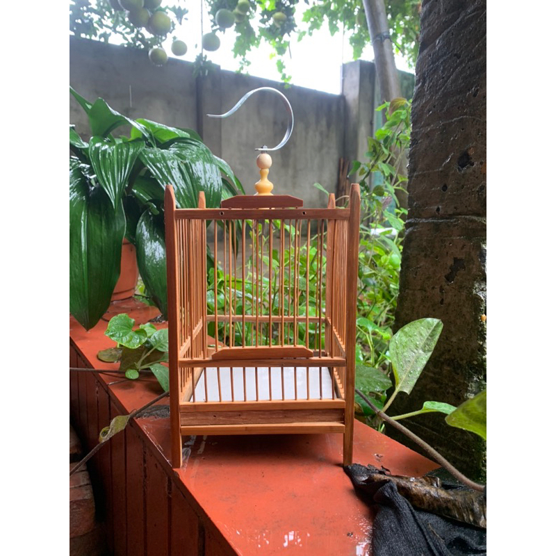 Khung lồng chim khuyên, chim hút mật hình vuông mini, kích thước 16, chất liệu trúc - Lồng Chim Tự Ráp Thế An