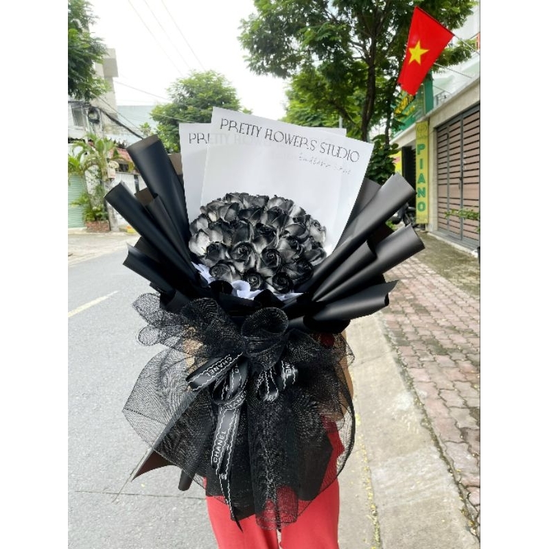 HỘP 50 BÔNG HOA HỒNG SÁP 3 LỚP THƠM XỊT SƠN LOANG MÀU ĐẸP