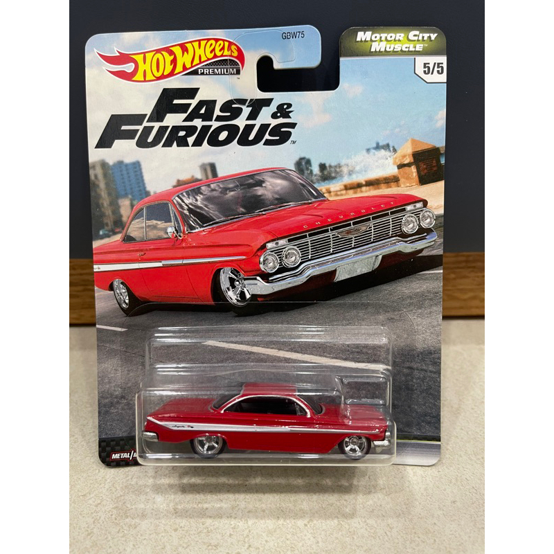 Xe mô hình đồ chơi bánh cao su Hotwheels 1:64 PREMIUM - FAST & FURIOUS - '61 Impala