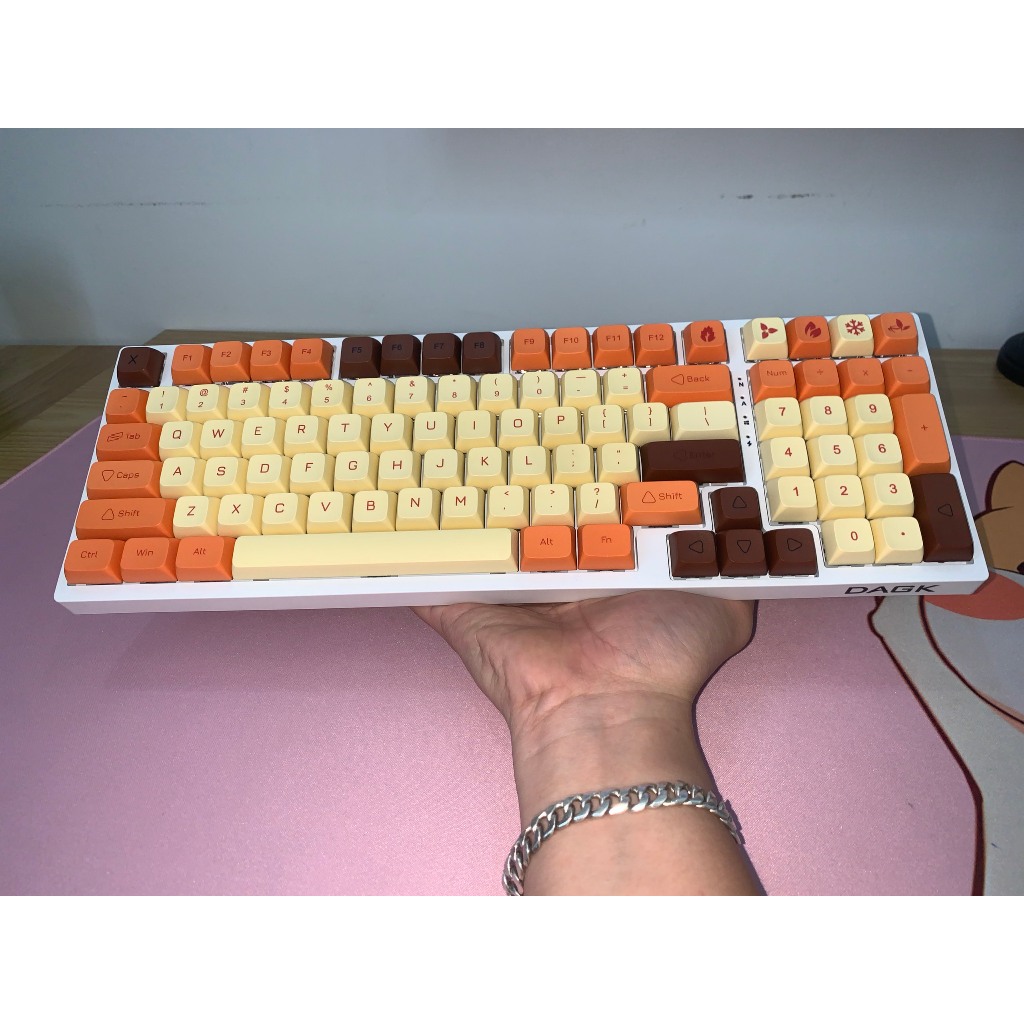 Bàn phím cơ DAGK 6098 3 mode 2.4G Bluetooth wired RGB hot-swap 5pin, có phần mềm custom