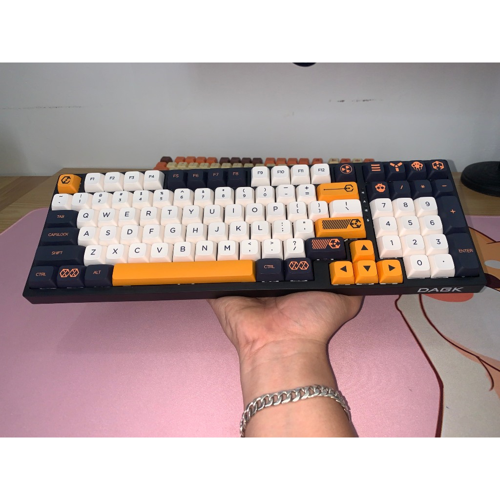 Bàn phím cơ DAGK 6098 3 mode 2.4G Bluetooth wired RGB hot-swap 5pin, có phần mềm custom