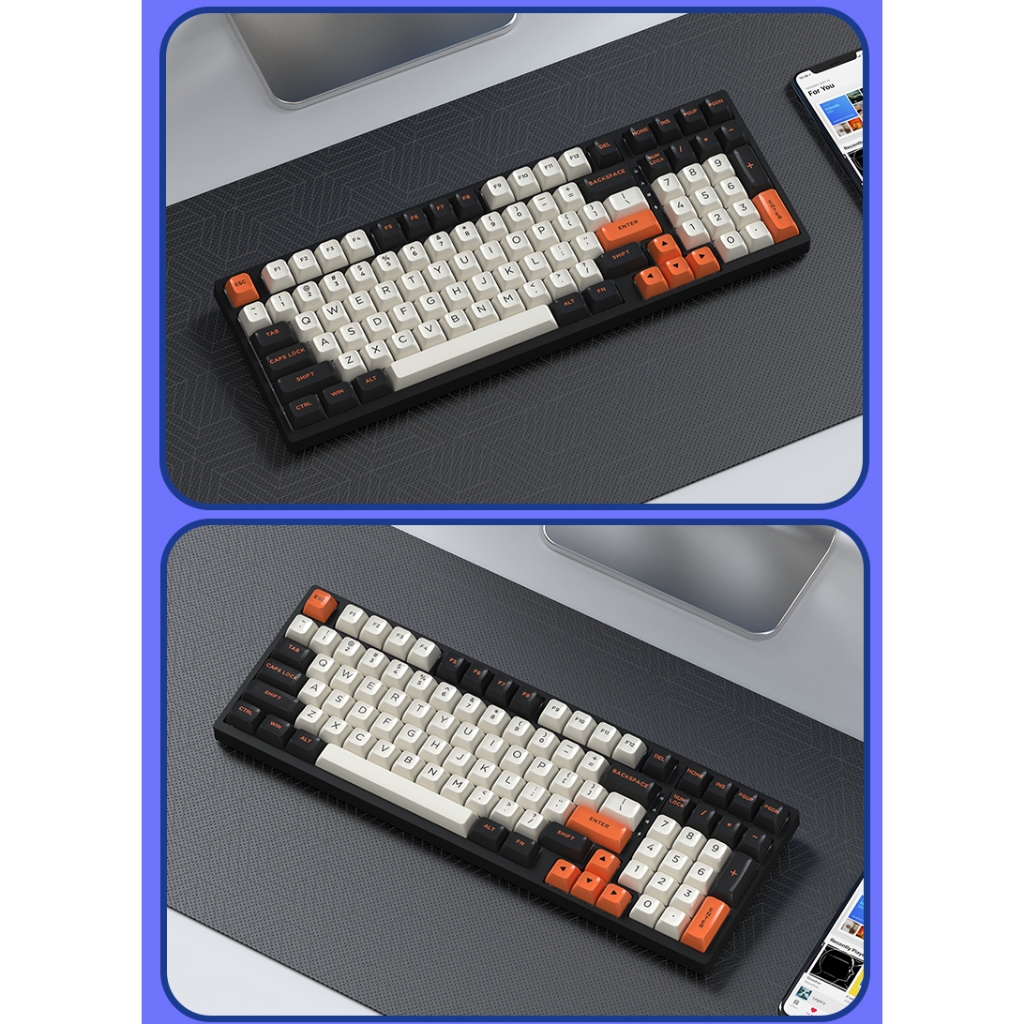 Bàn phím cơ DAGK 6098 3 mode 2.4G Bluetooth wired RGB hot-swap 5pin, có phần mềm custom