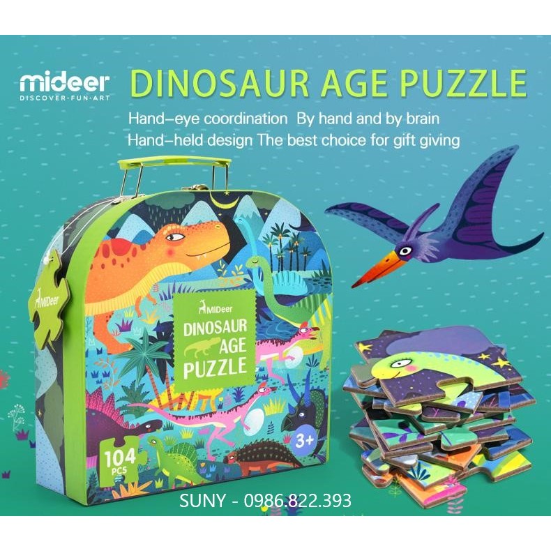 BỘ XẾP HÌNH MIDEER  VALI 104 MIẾNG