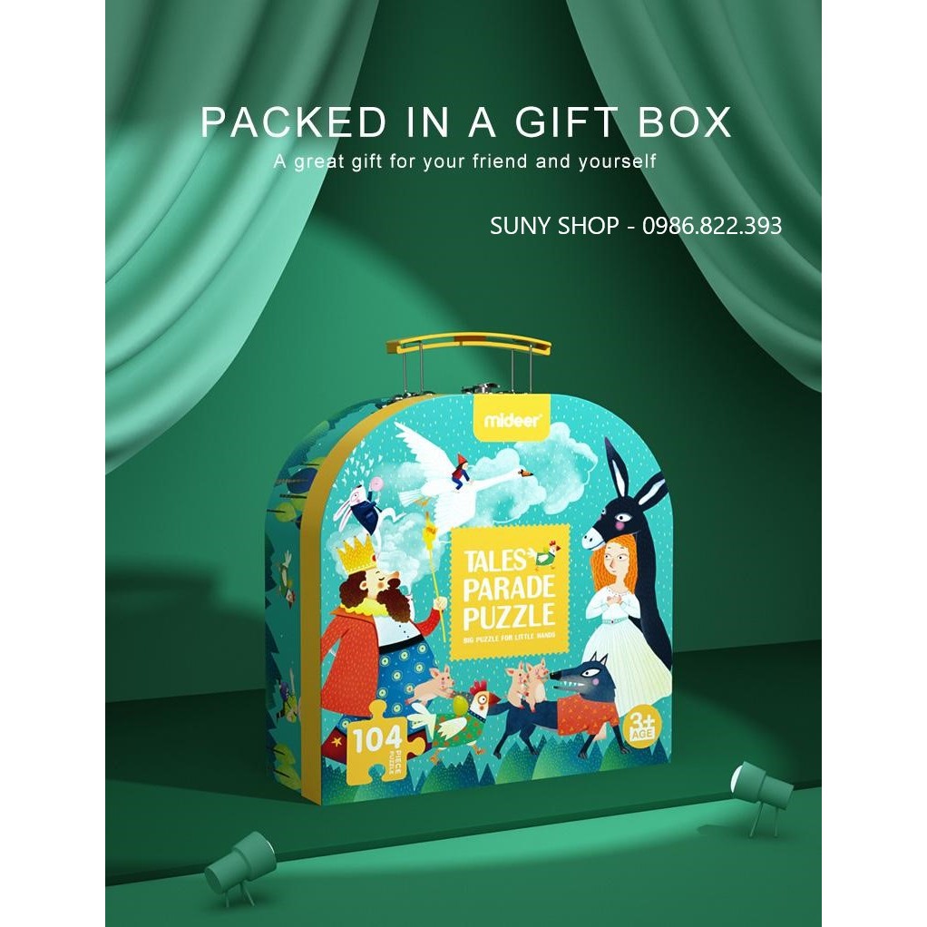 BỘ XẾP HÌNH MIDEER  VALI 104 MIẾNG