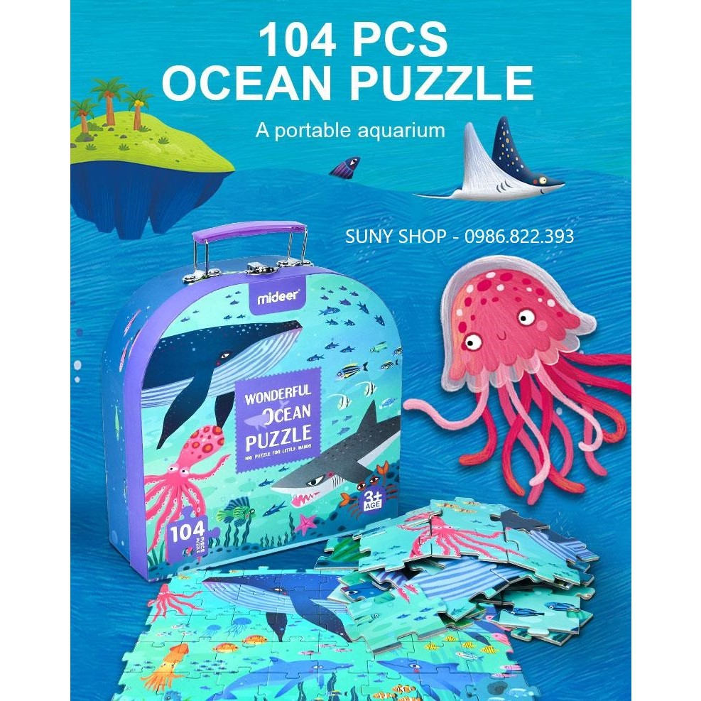 BỘ XẾP HÌNH MIDEER  VALI 104 MIẾNG