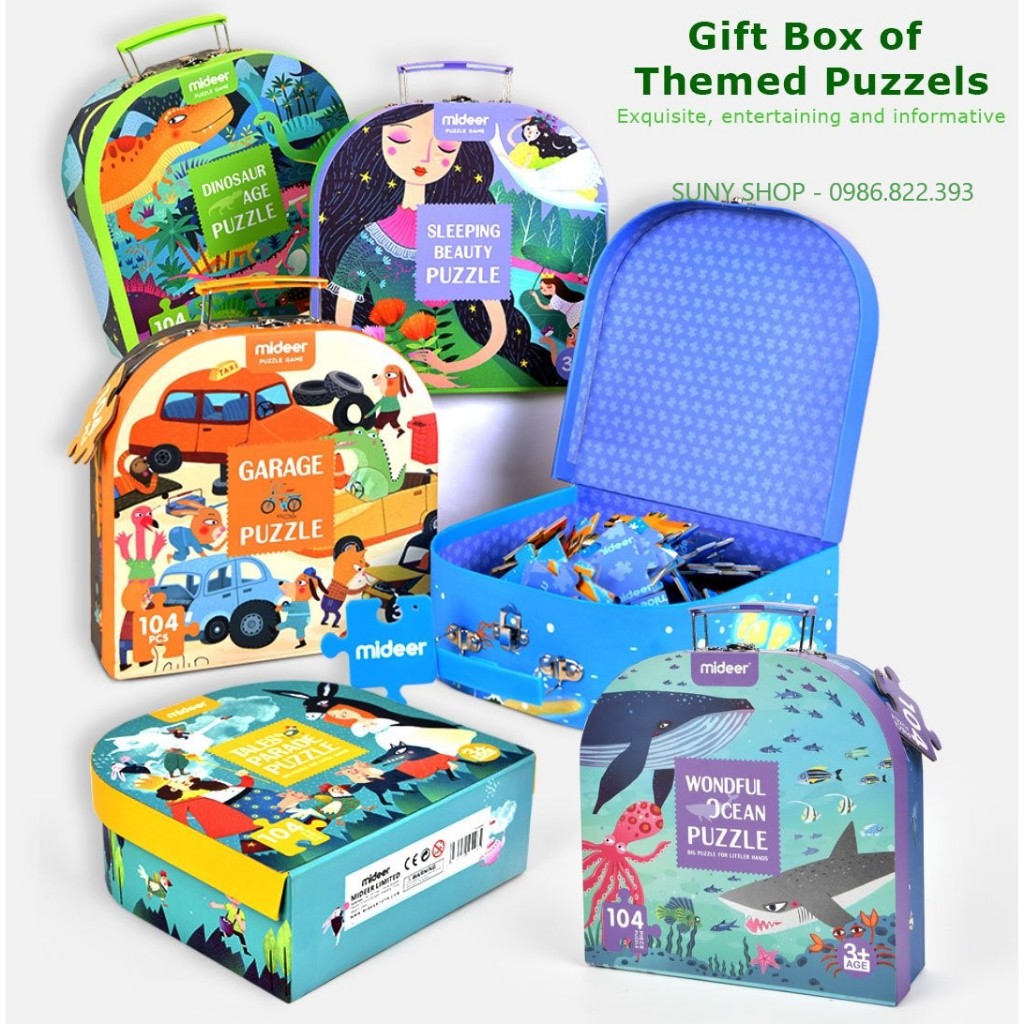 BỘ XẾP HÌNH MIDEER  VALI 104 MIẾNG