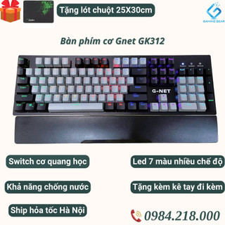 Bàn phím Gaming G-Net 312- Led ranibow - Blue Switch - Switch quang học - Màu đen - Bảo hành 12 tháng