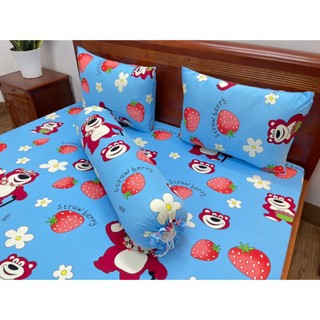 Bộ ga/drap 4 món thun lạnh Hàn Quốc(1 ga+2 áo nằm+1 áo ôm)