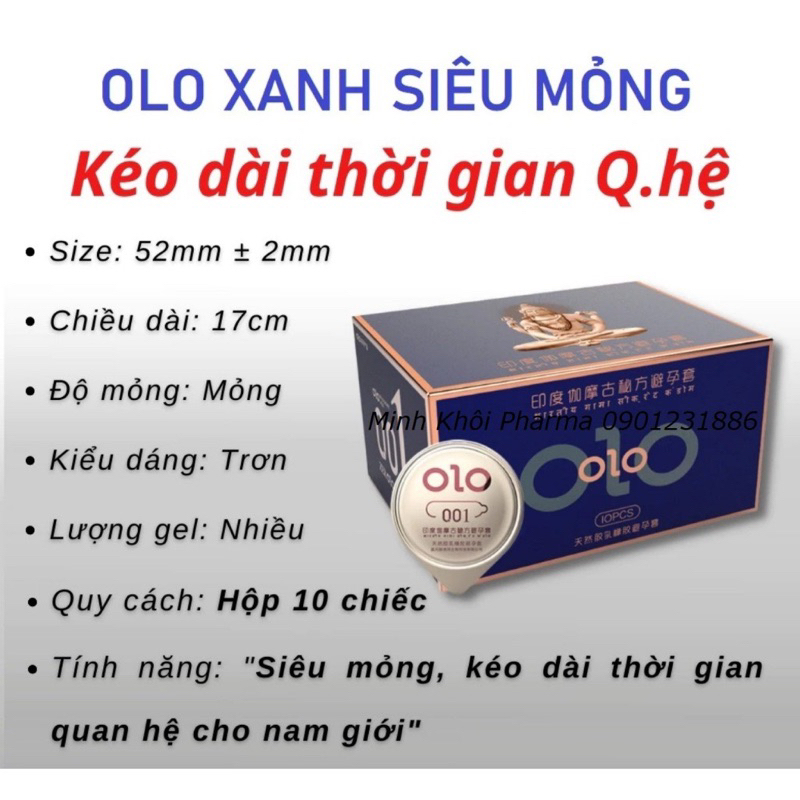 Bao cao su 001 siêu mỏng truyền nhiệt dùng như không dùng đủ mẫu lẻ 1 cái