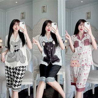 Bộ lửng lụa xước ánh kim thiết kế hình gấu