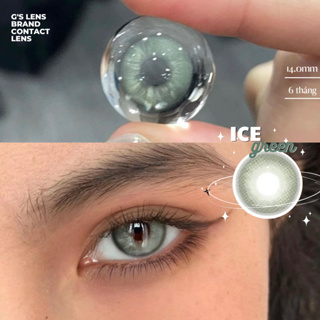 Lens Mắt Kính Áp Tròng Xanh Băng ICE GREEN Không Giãn 14.0mm 0 Đến 6 Độ