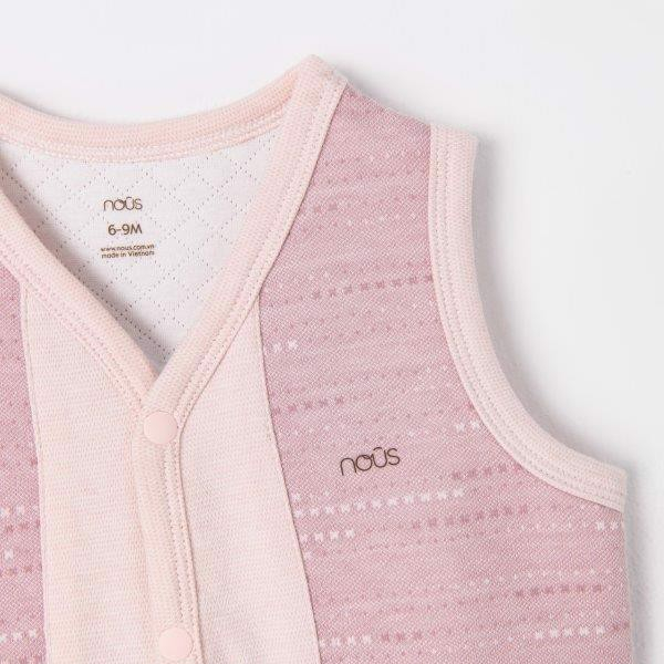 NOUS Áo Gilet màu hồng/màu xanh thêu đáp thỏ gấu trang trí 6M 9M 12M 18M
