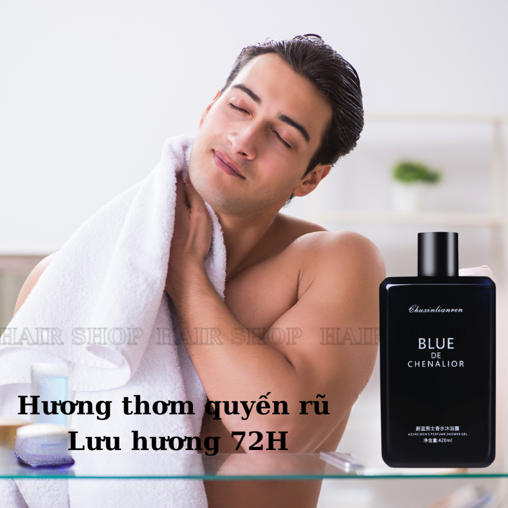 Dầu gội nam, sữa tắm nam,hương nước hoa BLUE DE CHENALIOR thơm sang trọng lưu hương kéo dài 72 giờ kiềm dầu và gầu 420ml