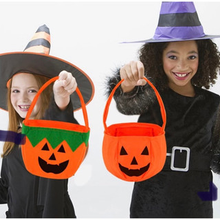 [To, đẹp] Túi Đựng Kẹo Quả Bí Ngô Halloween Vải Không Dệt cho bé