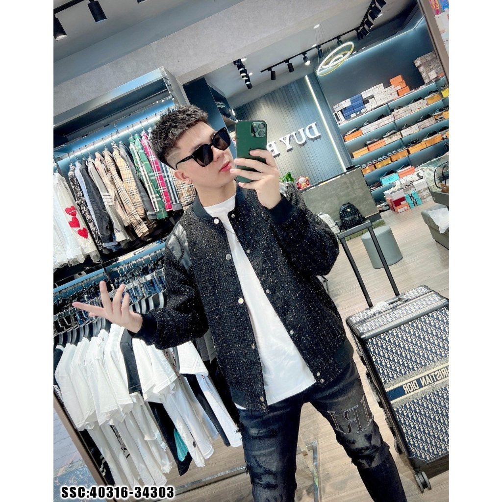 🔥Hot🔥Áo khoác bomber Thom Browne kim tuyến thiết kế hot trend Nam nữ New 2023