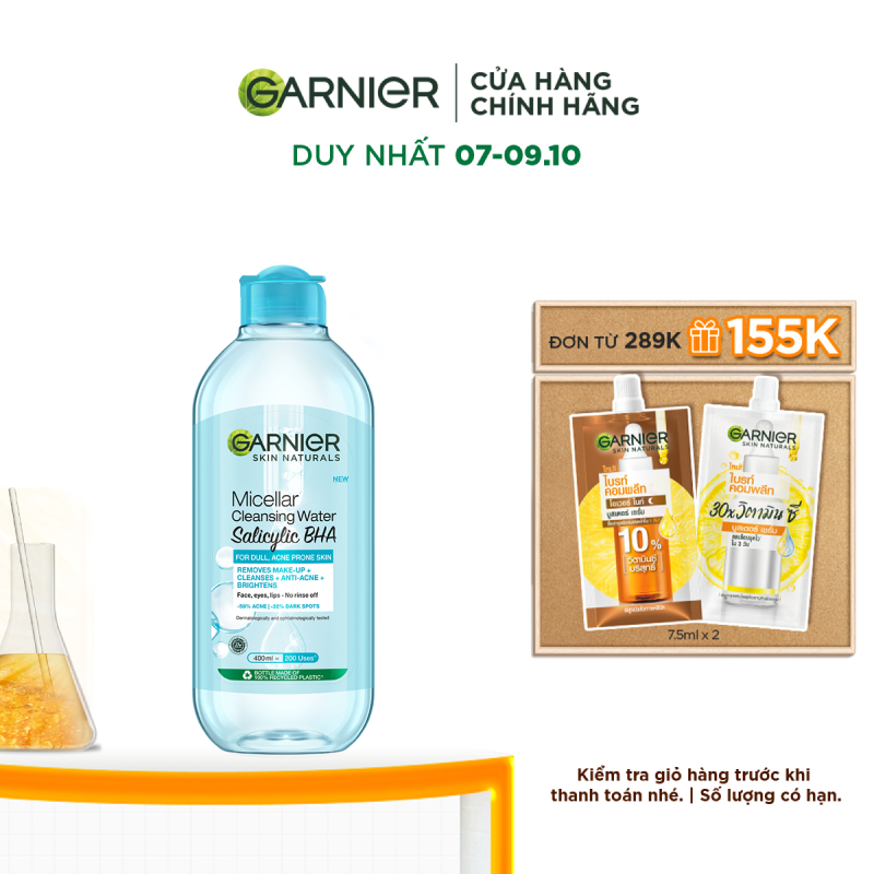 Nước Tẩy Trang làm sạch sâu dịu nhẹ cho mọi loại da - Garnier Micellar Cleansing Water 400ml