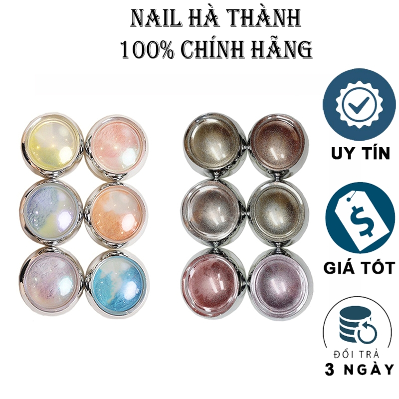 Sét bột tráng gương trang trí móng nail Jeliva chính hãng 6 màu