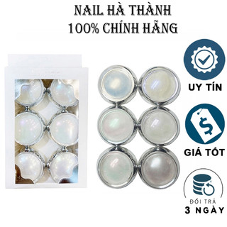 Set bột tráng gương nail ánh ngọc trai trang trí móng siêu đẹp bộ 6 hũ