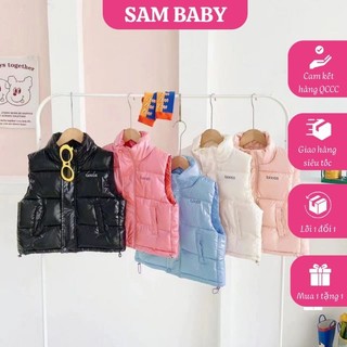 Áo khoác gile phao cổ cao nhiều màu có khóa kéo siêu nhẹ hàng chuẩn QCCC cho bé từ 12-30kg SAM BABY