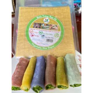 Bánh tráng vuông ngũ sắc rau củ VIDATA gói 300gr size 16CM