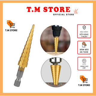 Mũi khoan tháp xoắn, khoan nón xoắn chuôi lục giác phù hợp khoan lỗ cho thợ điện, thợ cơ khí, thợ mộc sử dụng