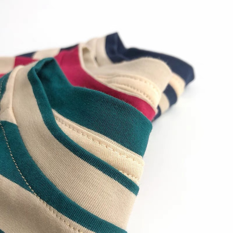 Áo cotton kẻ ngang form rộng Hàn Quốc dành cho bé gái bé trai size 80-130