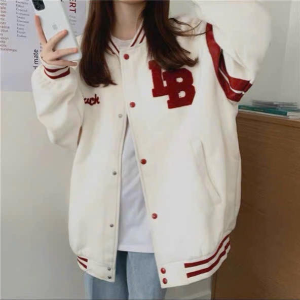 Áo Khoác Bomber Nam Nữ Form Rộng Phối Nút Bấm Họa Tiết Chữ B 93 Chất Vải Mềm Mịn Dày Dặn Chống Nắng Cao Cấp