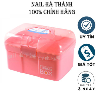  Cốp nhựa đựng dụng cụ nail mi chuyên dụng màu hồng nail box 
