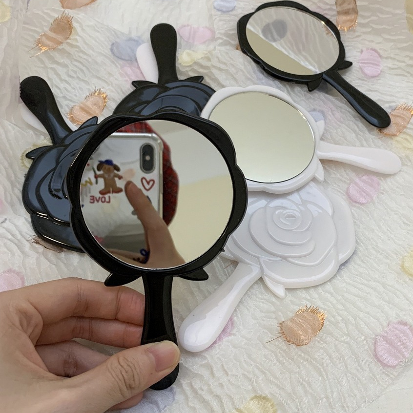 Gương cầm tay mini hình hoa hồng