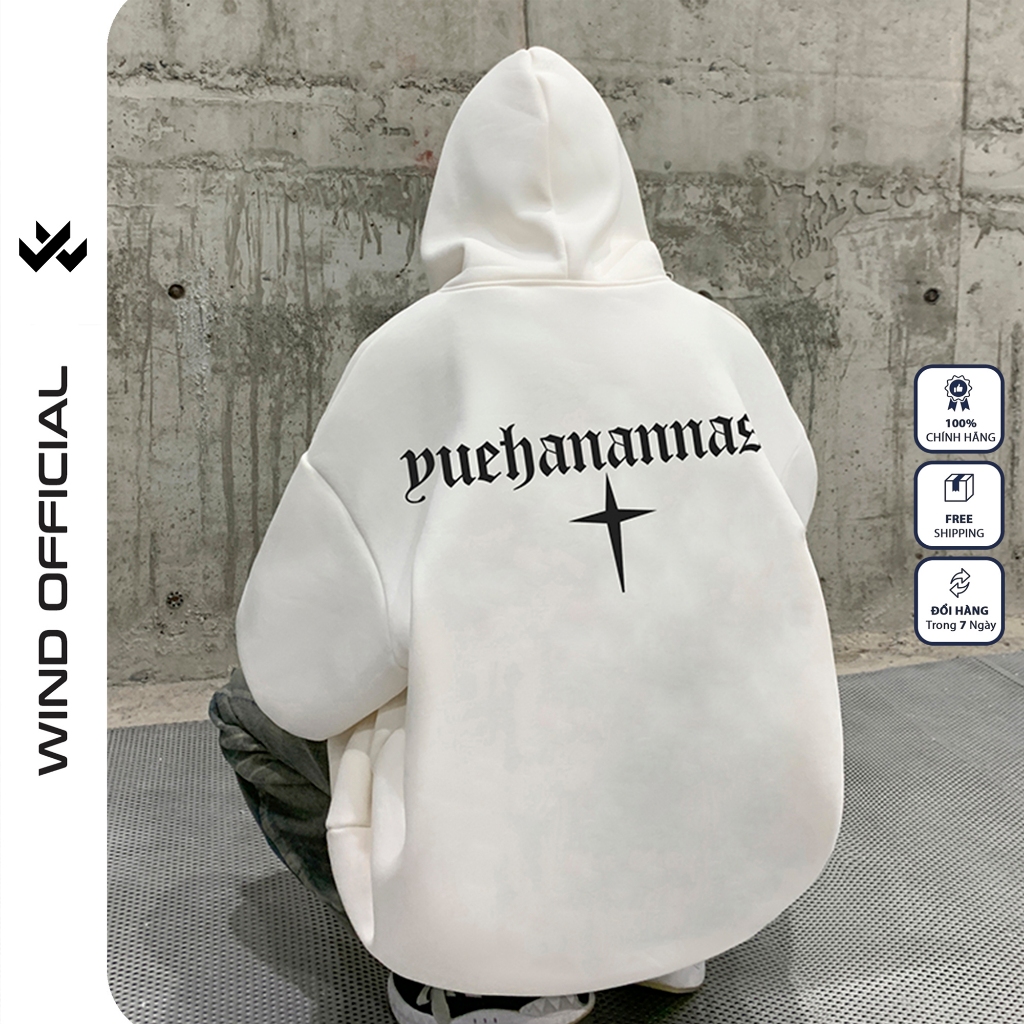 Áo hoodie unisex form rộng WIND PU bản Premium nỉ ngoại nam nữ oversize