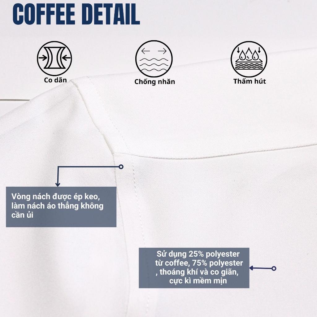 Áo sơ mi nam trắng tay dài có túi THE WIND vải cafe chống nhăn somi mềm mịn khô thoáng AR23152DT