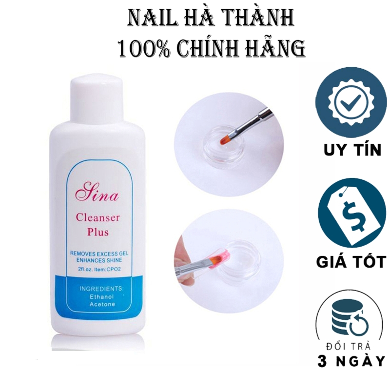 Nước tẩy sơn gel móng Cleanser plus nước rửa cọ lau gel Sina 60ml