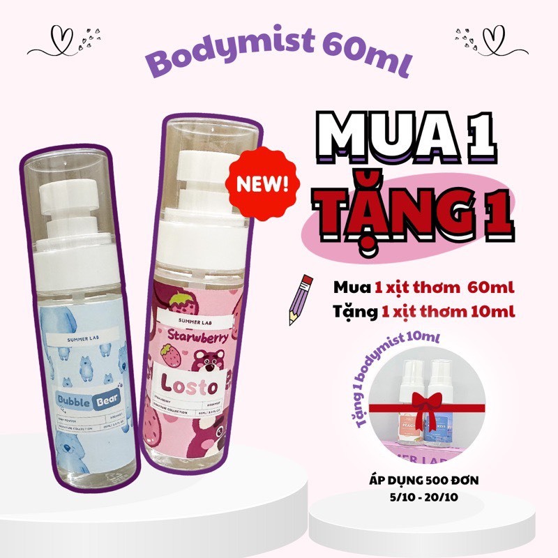 Bodymist Summerlab 60ml Full mùi, hương ngọt ngào phù hợp mùa đông