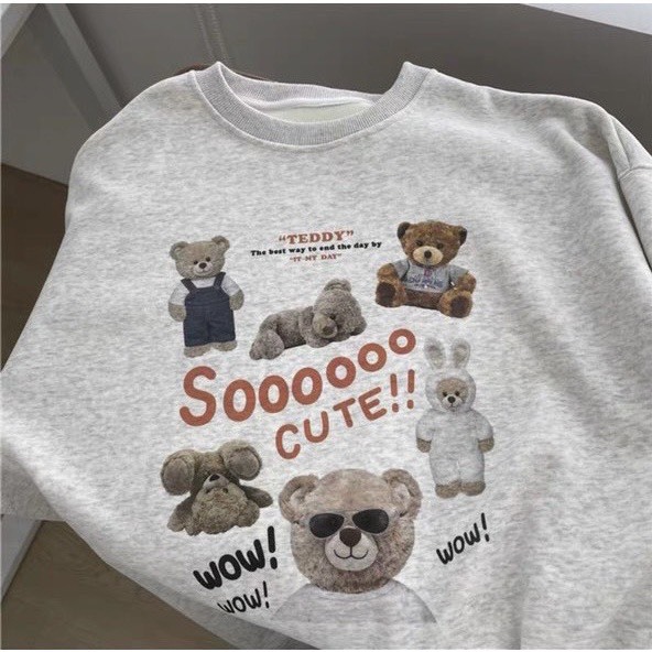 Áo Sweater Nỉ Bông Fom Rộng Unisex In Hoạ Tiết Mèo Dành Cho Nữ