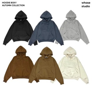 Hoodie boxy - áo hoodie thêu đắp vải whose cao cấp