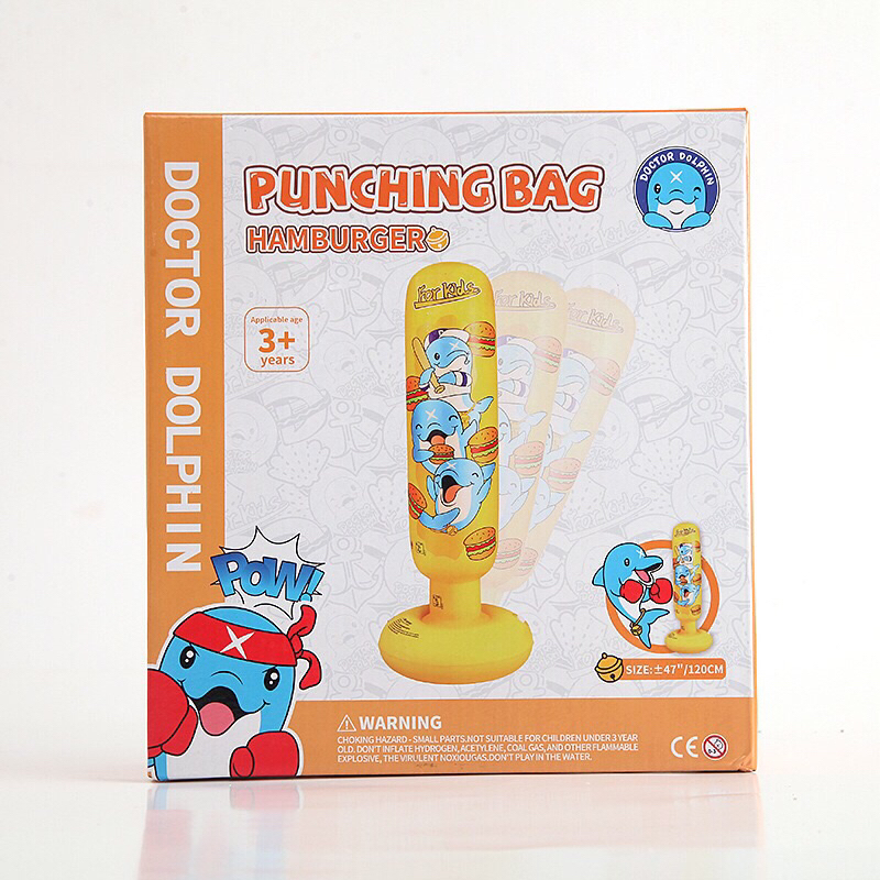 Bao cát boxing tập võ thuật bằng hơi rèn phản xạ cho bé tặng kèm bơm, quà tặng sinh nhật cho bé