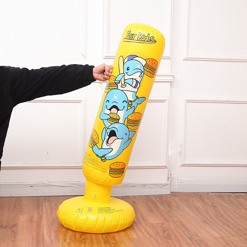 Bao cát boxing tập võ thuật bằng hơi rèn phản xạ cho bé tặng kèm bơm, quà tặng sinh nhật cho bé