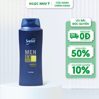 Dầu tắm gội xả suave 3 in 1 professionals men 828ml mỹ