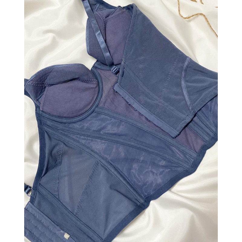 Áo corset xanh xám 2hand