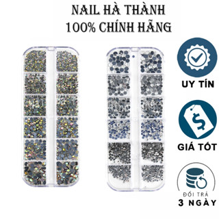  Khay đá chân keo gắn móng nail YHB trắng ab đá chân lưới đính móng cao cấp 