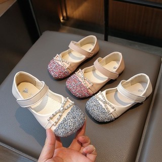 Giày tiểu thư ,Giày búp bê công chúa đính sequin nơ ngọc da siêu mềm,hàng Quảng Châu Cao Cấp